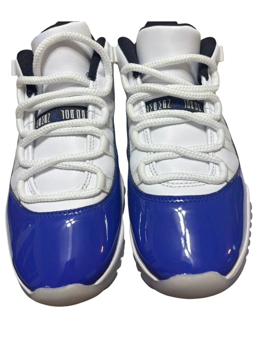 Jordan White and Blue Low-Top Athletic Sneakers